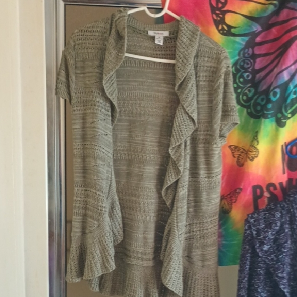 Women's Olive Green Op  Cardigan Sweater